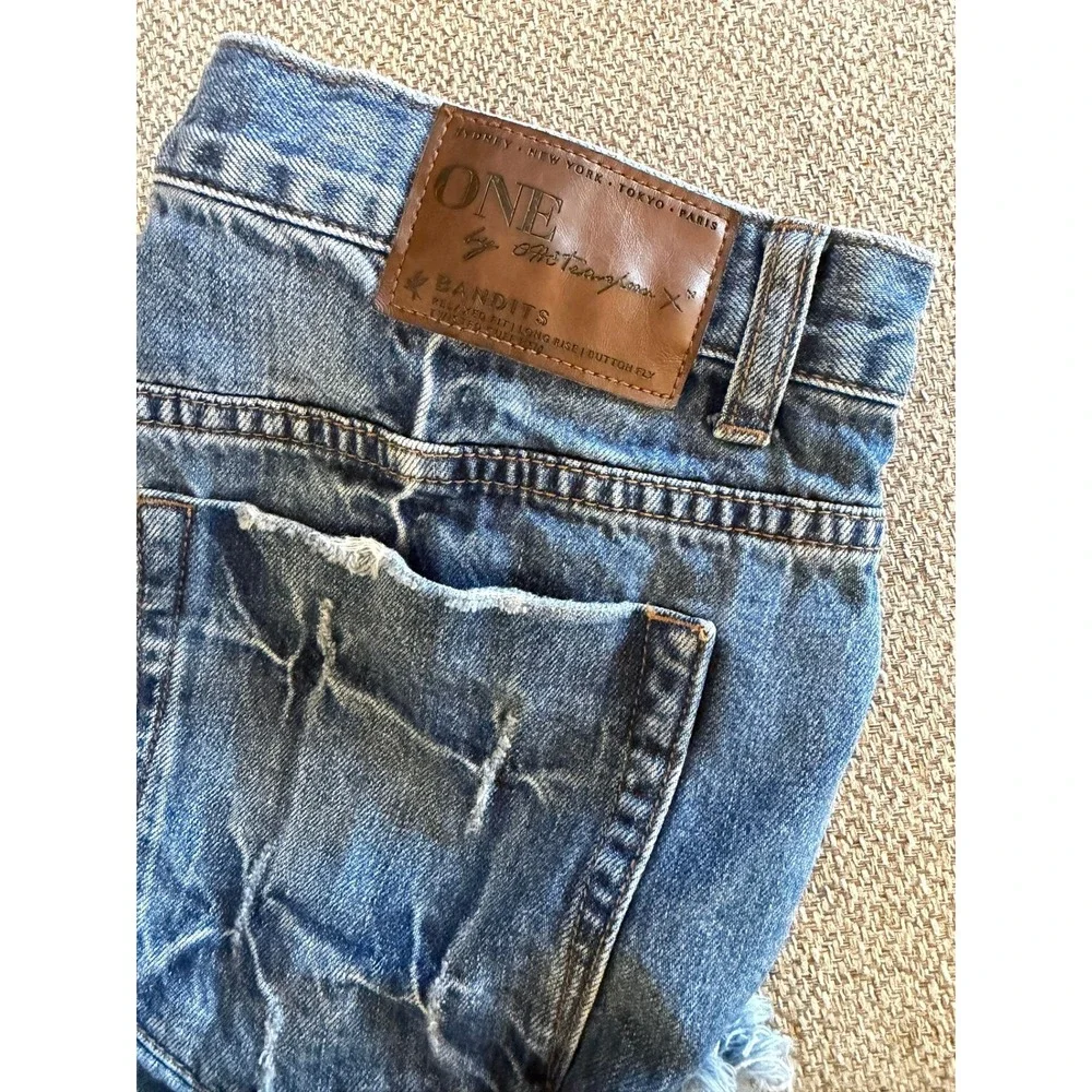 One Teaspoon $118 Sz 29‎ Bandits Relaxed Long Rise Twisted Cuff Denim Shorts